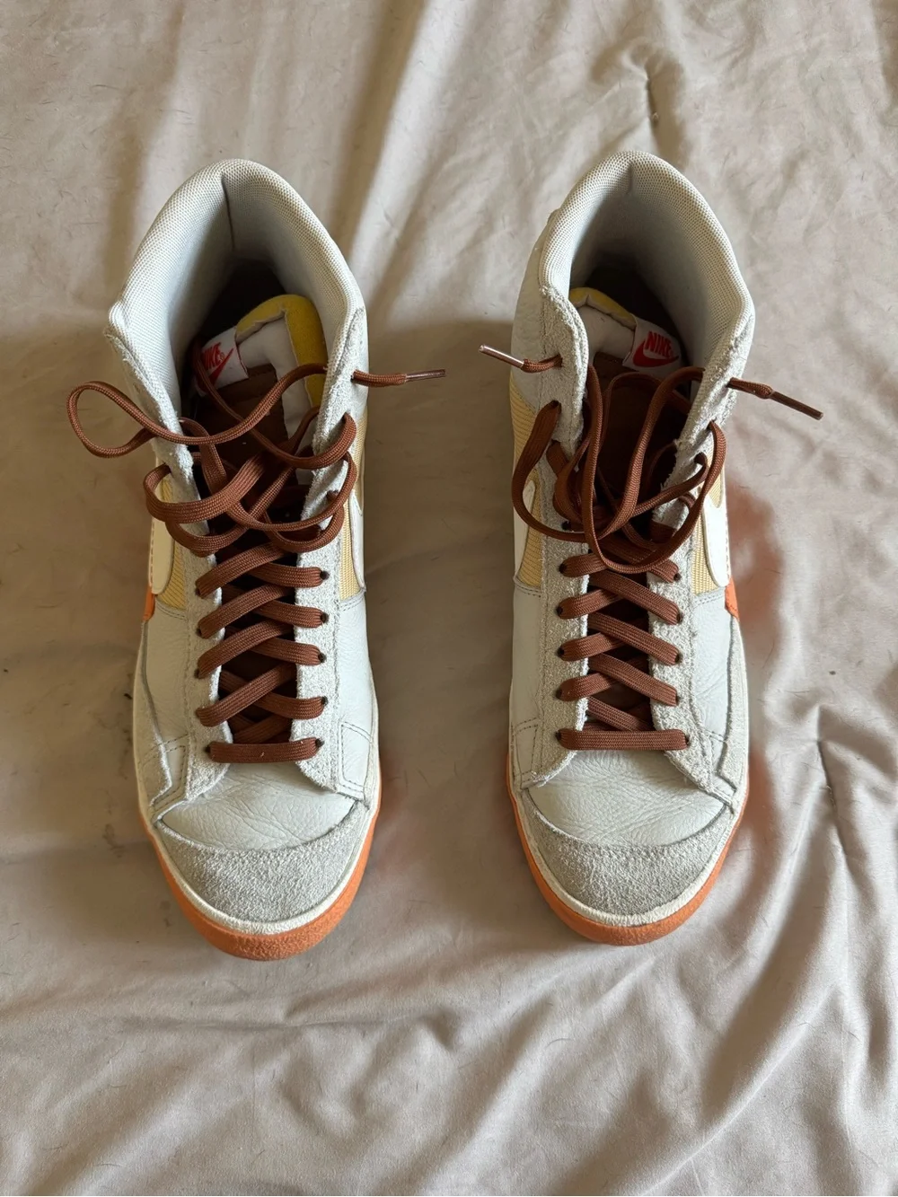 Nike High Top Sneakers with Orange Accents